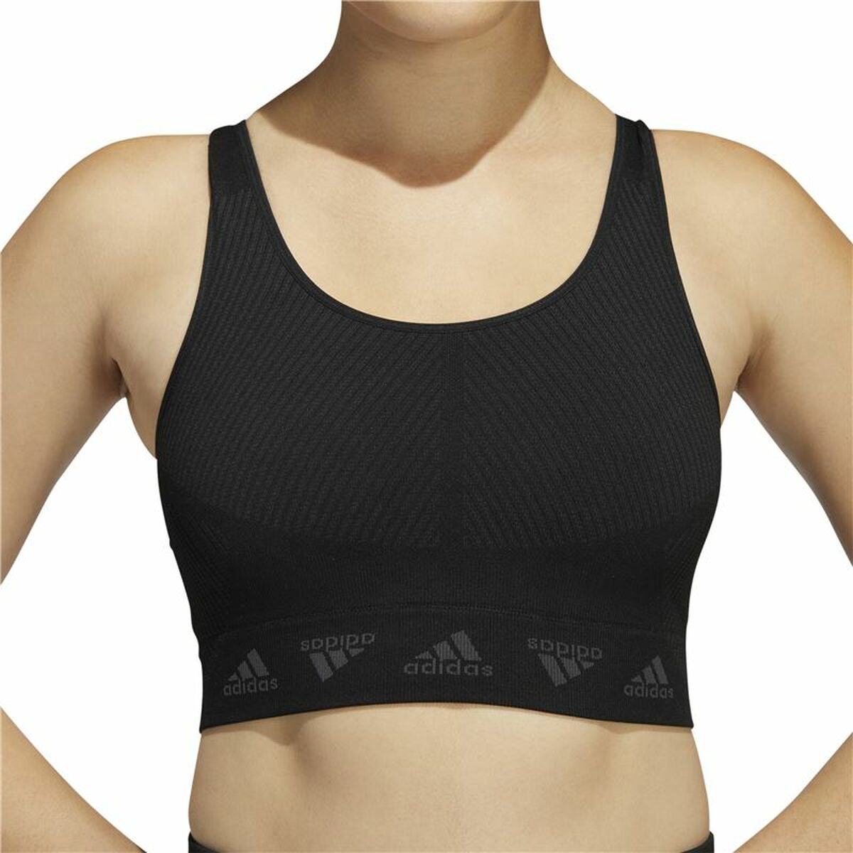 Sports Bra Adidas Aeroknit Black for Ultimate Comfort