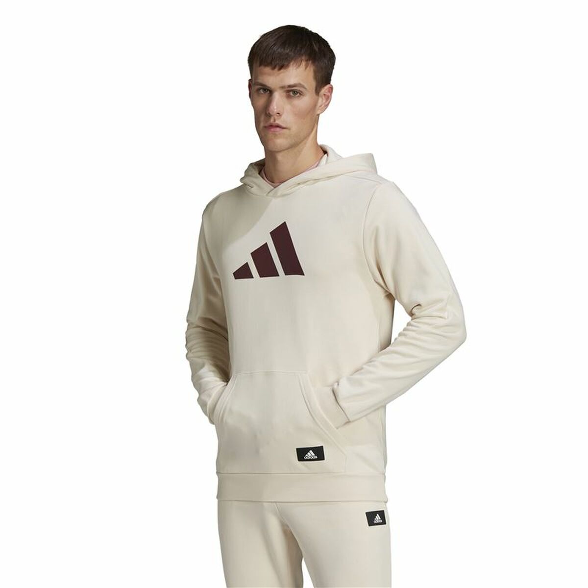 Men’s Hoodie Adidas Future Icons in Beige for Active Wear