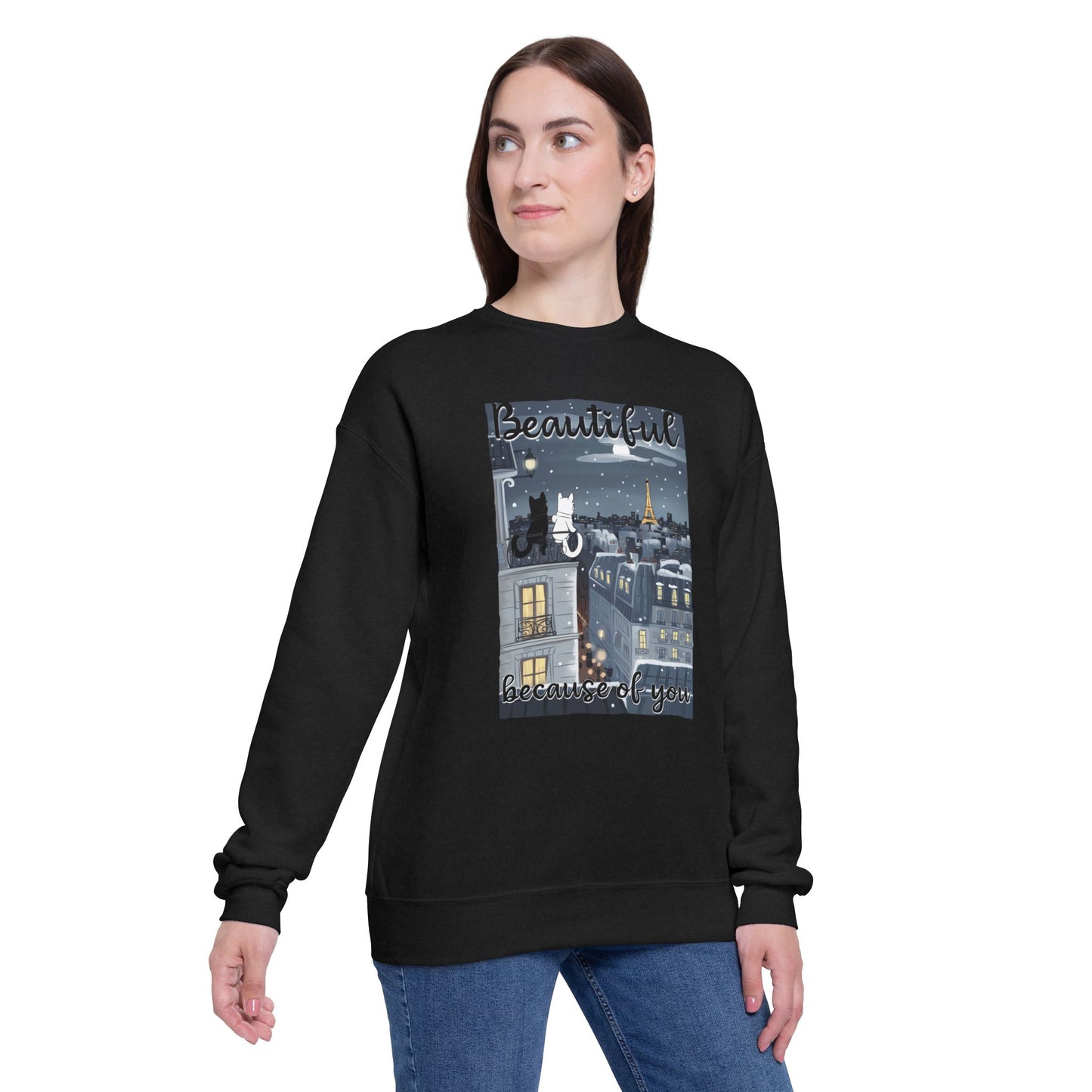 Korea -  Beautiful because of you Unisex Drop Shoulder Sweatshirt  - StyleMZ