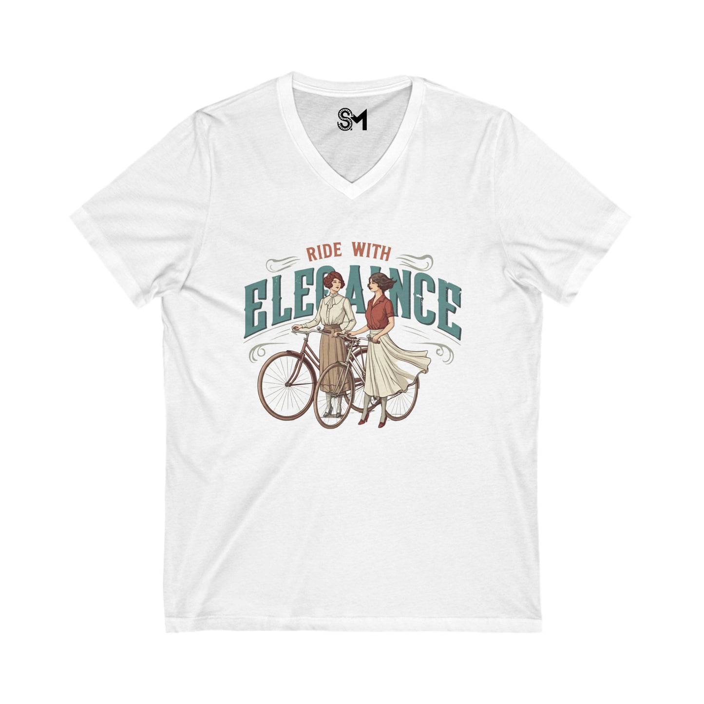 Ride with elegance Unisex Jersey Short Sleeve V-Neck Tee - StyleMZ