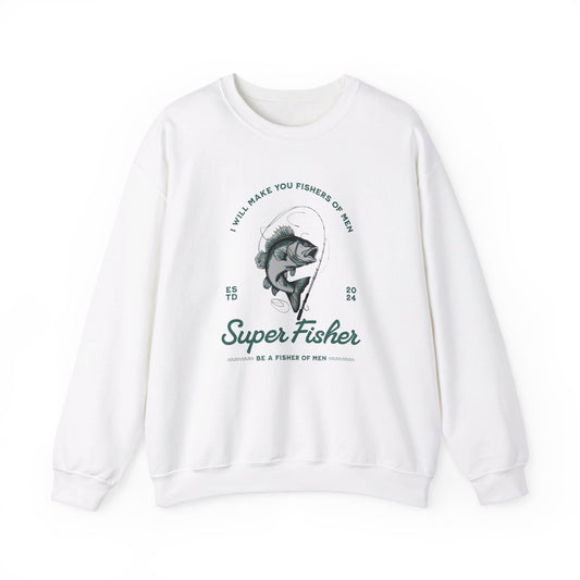 Corea - Sudadera unisex con cuello redondo y mezcla pesada Super Fisher - StyleMZ 