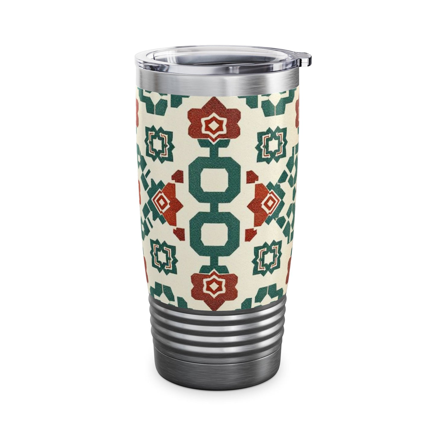 Traditional Korean Geometric Patterns Ringneck Tumbler, 20oz - StyleMZ