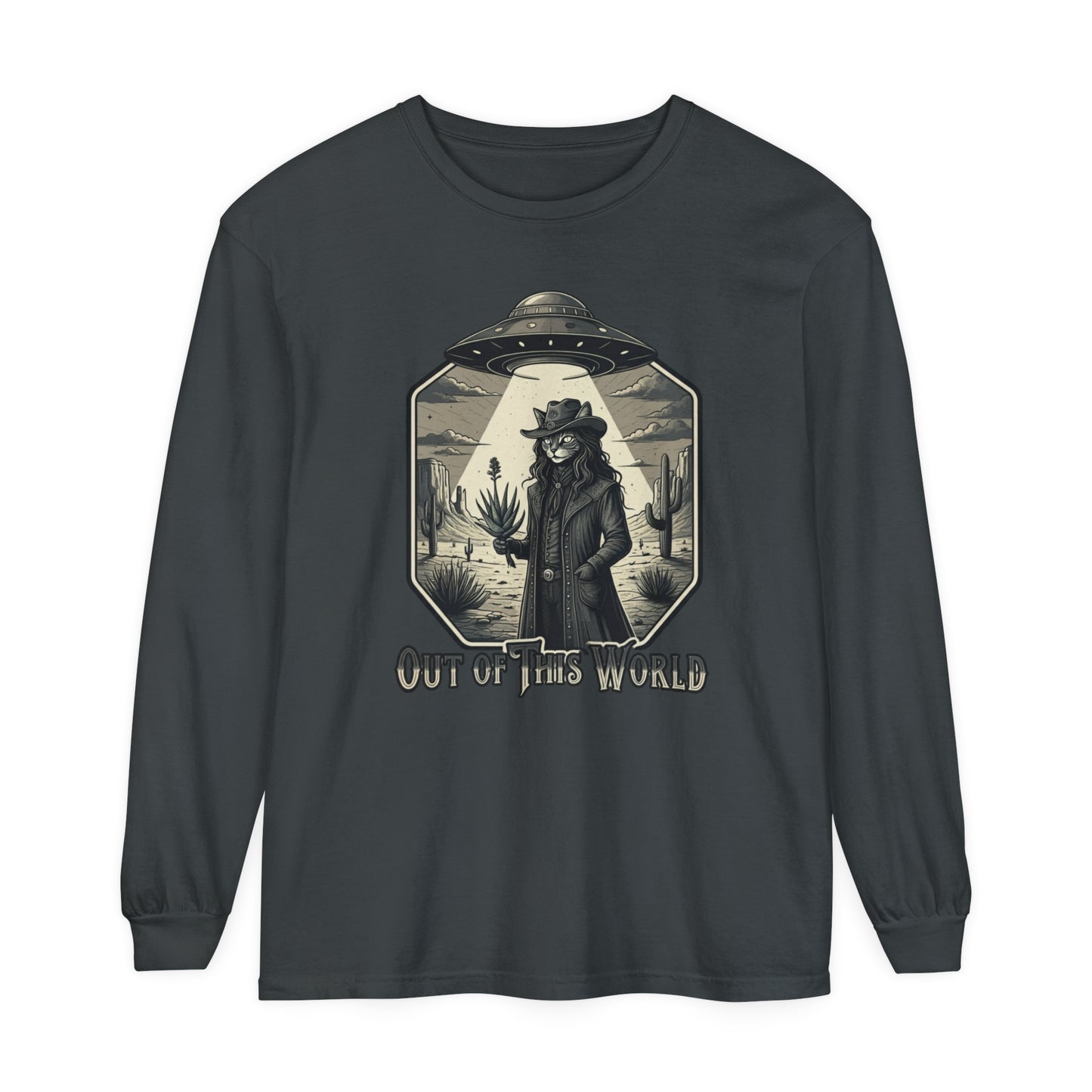 Korea -  Out of this world Unisex Garment-dyed Long Sleeve T-Shirt  - StyleMZ