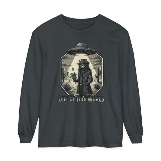 Korea - Out of this world Unisex Garment-dyed Long Sleeve T-Shirt - StyleMZ - Stylemz