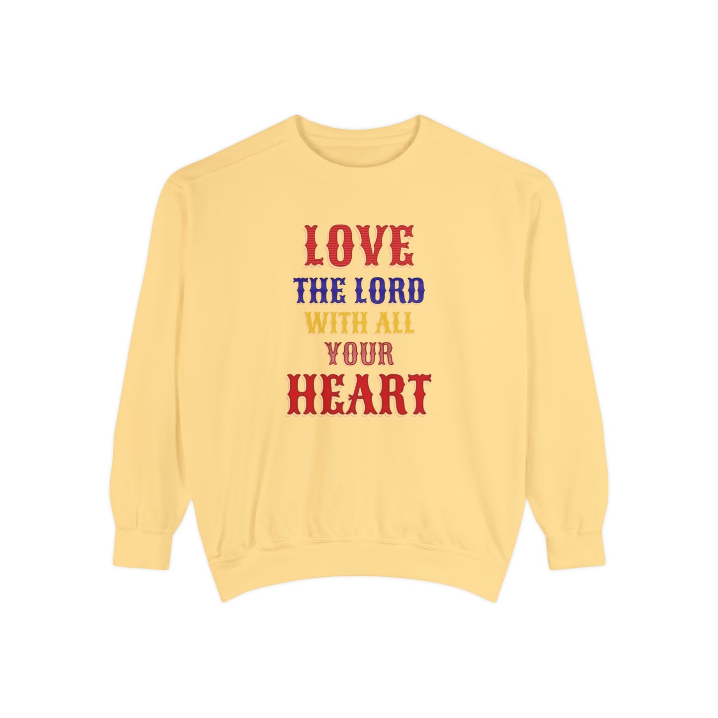 Korea -  Love your God Unisex Garment-Dyed Sweatshirt  - StyleMZ