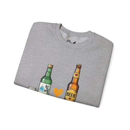 Soju + Beer = Love Unisex Heavy Blend™ Crewneck Sweatshirt - StyleMZ