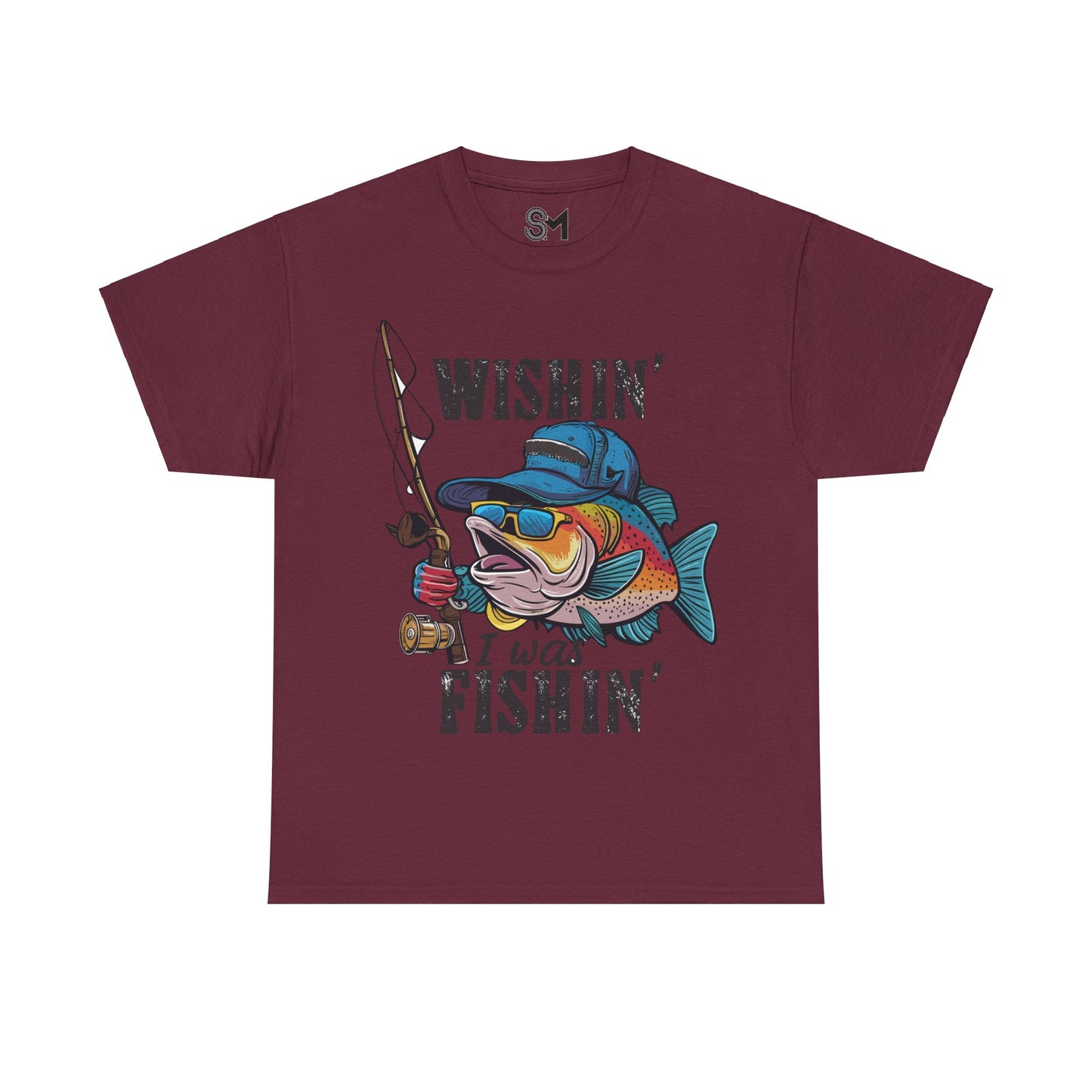 Whishing I was fishing Unisex Heavy Cotton Tee - StyleMZ