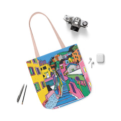 Korea -  The hillside village in Korea Canvas Tote Bag, 5-Color Straps  - StyleMZ