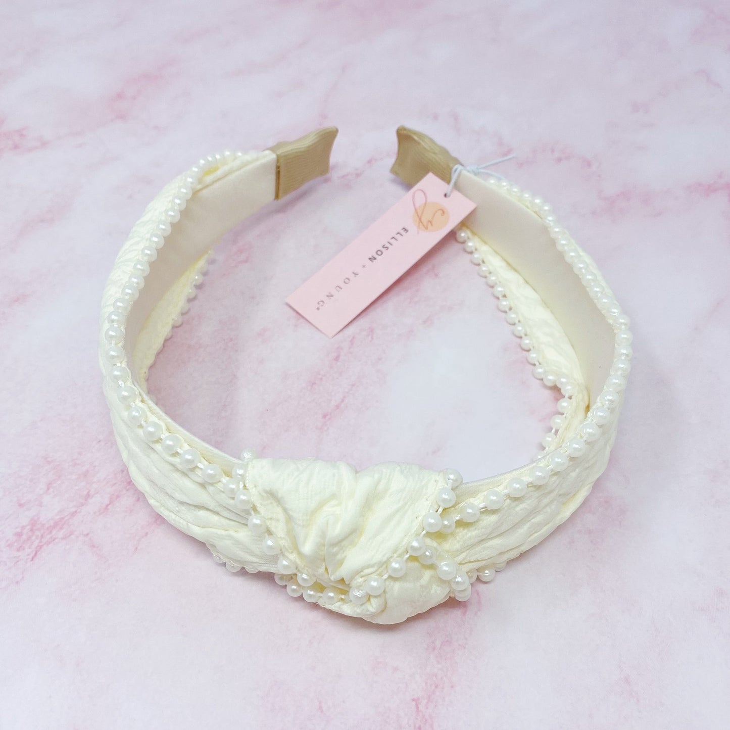 Elegant Knot Pearl Embellished Headband for Stylish Looks