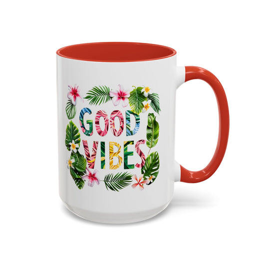 Taza de café con acento de buenas vibraciones de Corea (11 oz y 15 oz) - StyleMZ 