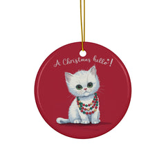 StyleMZ -  A Christmas hello Ceramic Ornaments, 2-Side Print, (1pc, 3pcs, 5pcs, 10pcs)  - StyleMZ