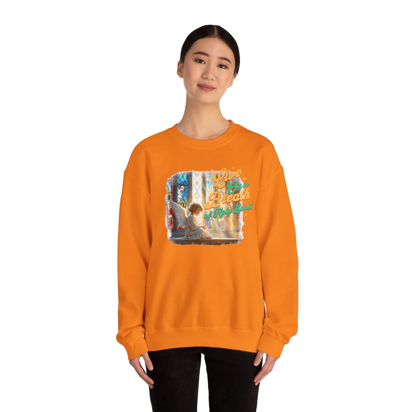 Live on the breath of the Holy Spirit Unisex Heavy Blend™ Crewneck Sweatshirt - StyleMZ