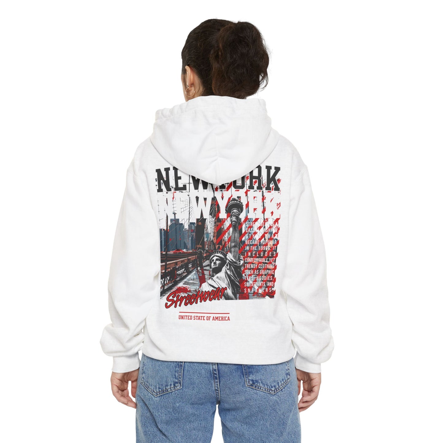 New York Streetwear Unisex Garment-Dyed Hoodie - StyleMZ