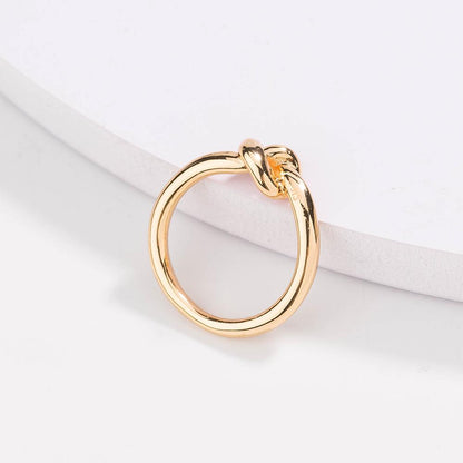 Love Knot Ring Commitment Ring in 18k Gold Plated Brass