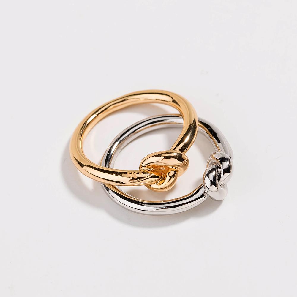 Love Knot Ring Commitment Ring in 18k Gold Plated Brass