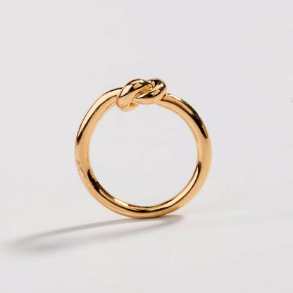 Love Knot Ring Commitment Ring in 18k Gold Plated Brass