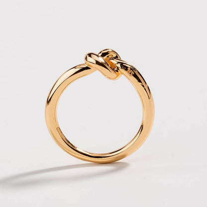 Love Knot Ring Commitment Ring in 18k Gold Plated Brass