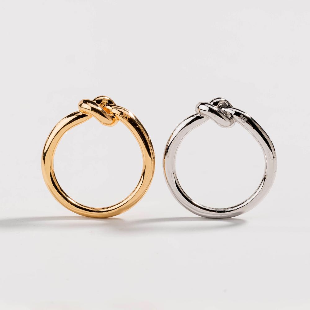 Love Knot Ring Commitment Ring in 18k Gold Plated Brass