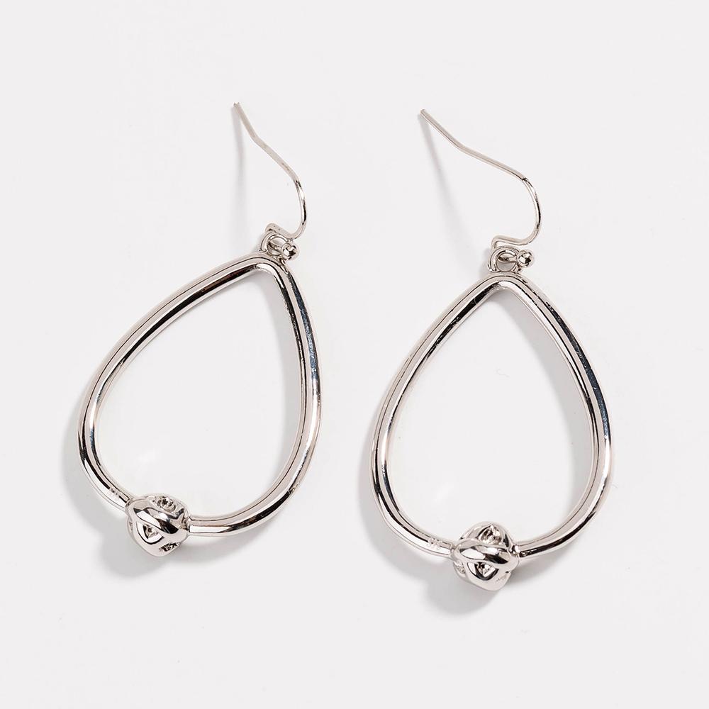 Dainty Love Knot Earrings in 18k Gold or Silver Finish