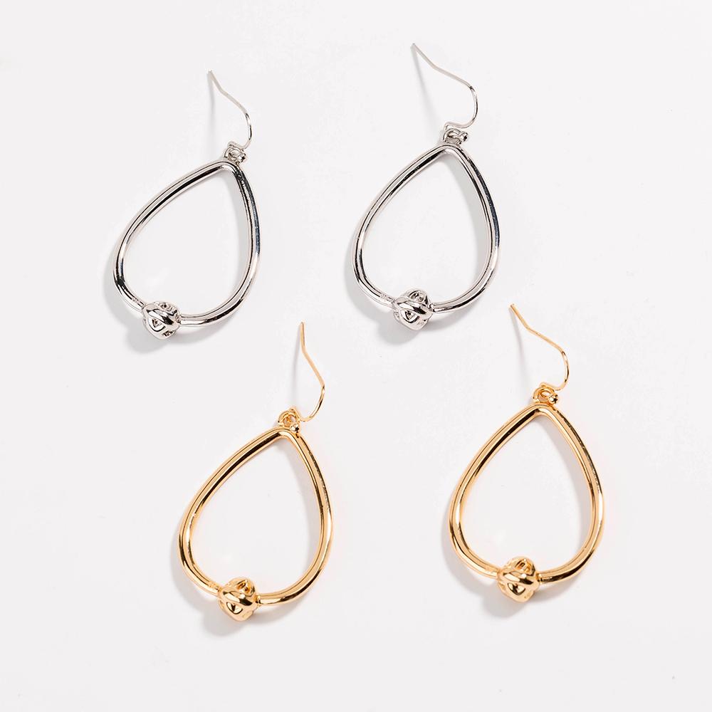 Dainty Love Knot Earrings in 18k Gold or Silver Finish