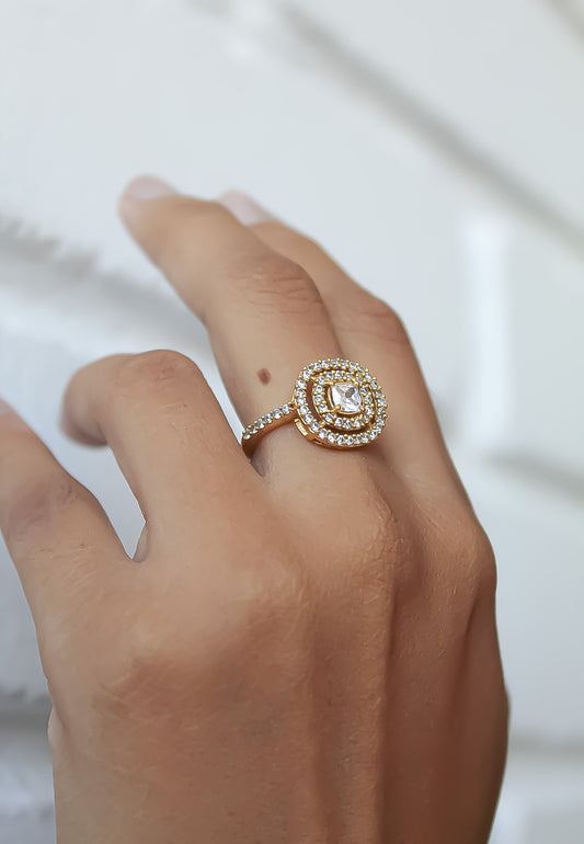 Elegant Rose-Gold Maldives Ring with Adjustable Size