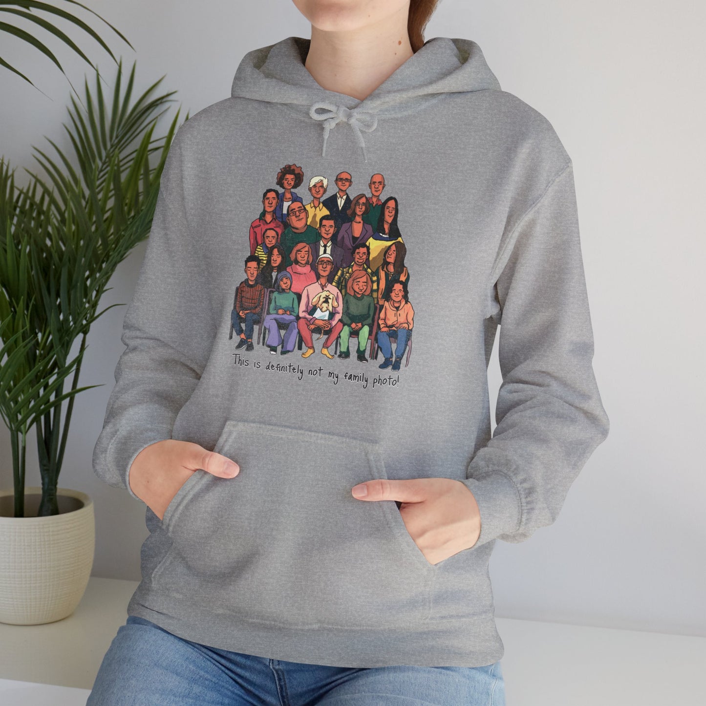 Definitely not my family photo Unisex Heavy Blend™ Hooded Sweatshirt - StyleMZ