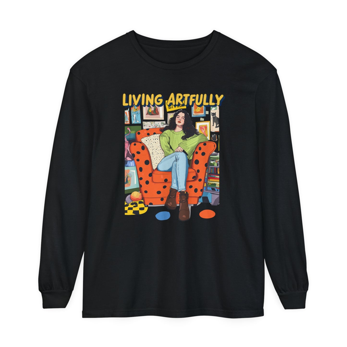 Living Artfully Unisex Garment-dyed Long Sleeve T-Shirt  - StyleMZ