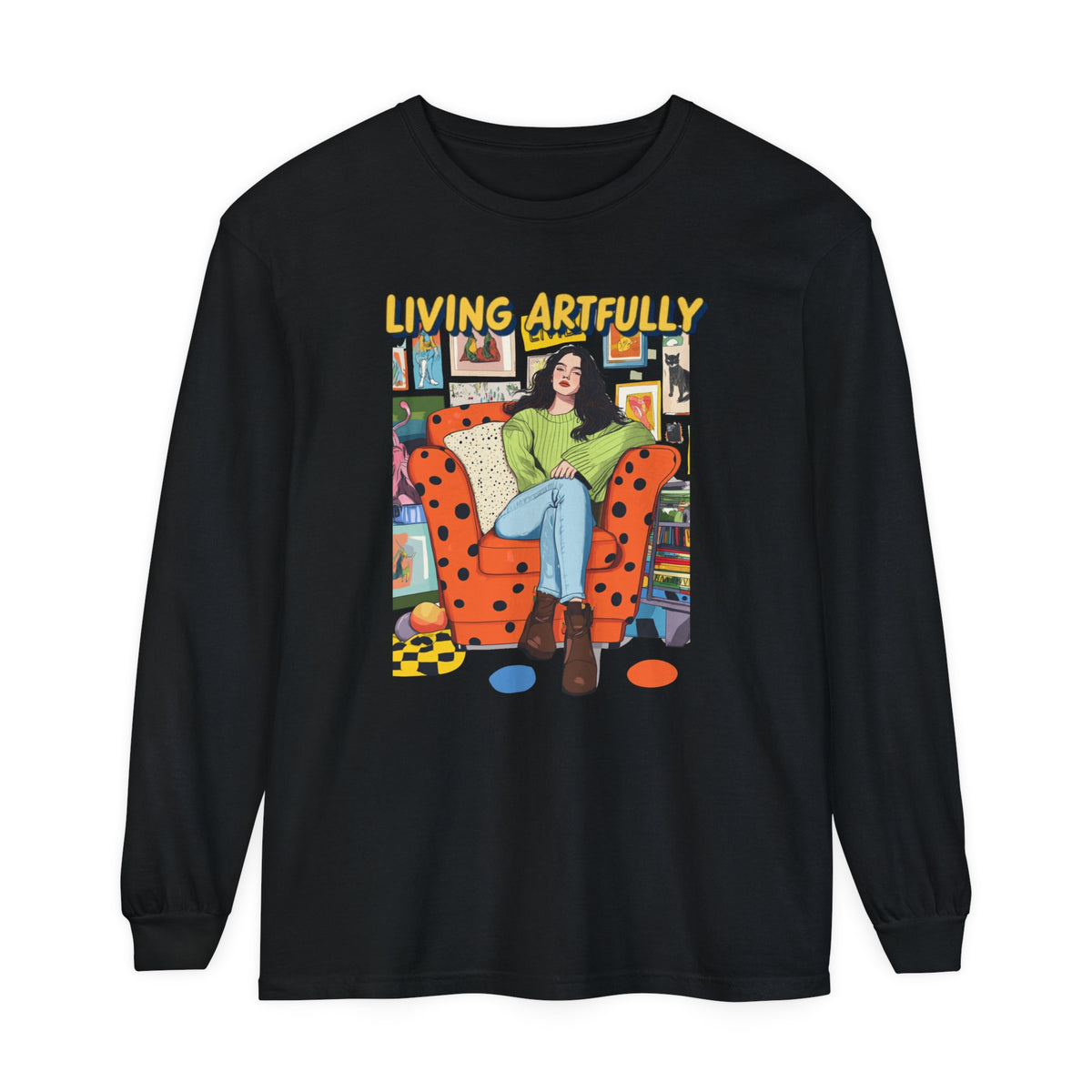 Living Artfully Unisex Garment-dyed Long Sleeve T-Shirt  - StyleMZ