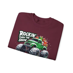 StyleMZ -  ROCKIN' THRU THE SNOW Unisex Heavy Blend™ Crewneck Sweatshirt  - StyleMZ