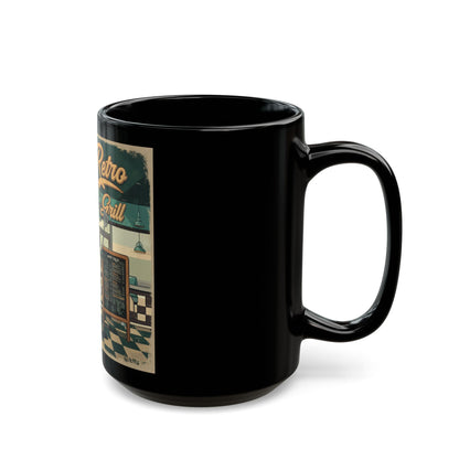 Dino’s Retro Grill Black Mug (11oz, 15oz) - StyleMZ