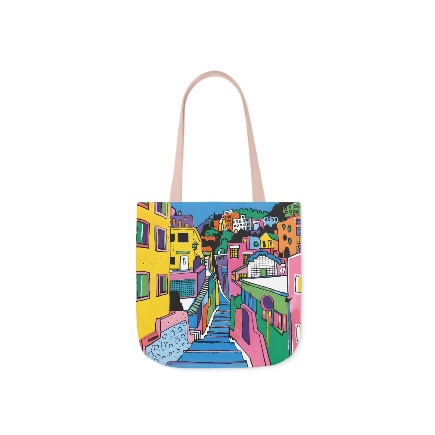 The hillside village in Korea Canvas Tote Bag, 5-Color Straps - StyleMZ