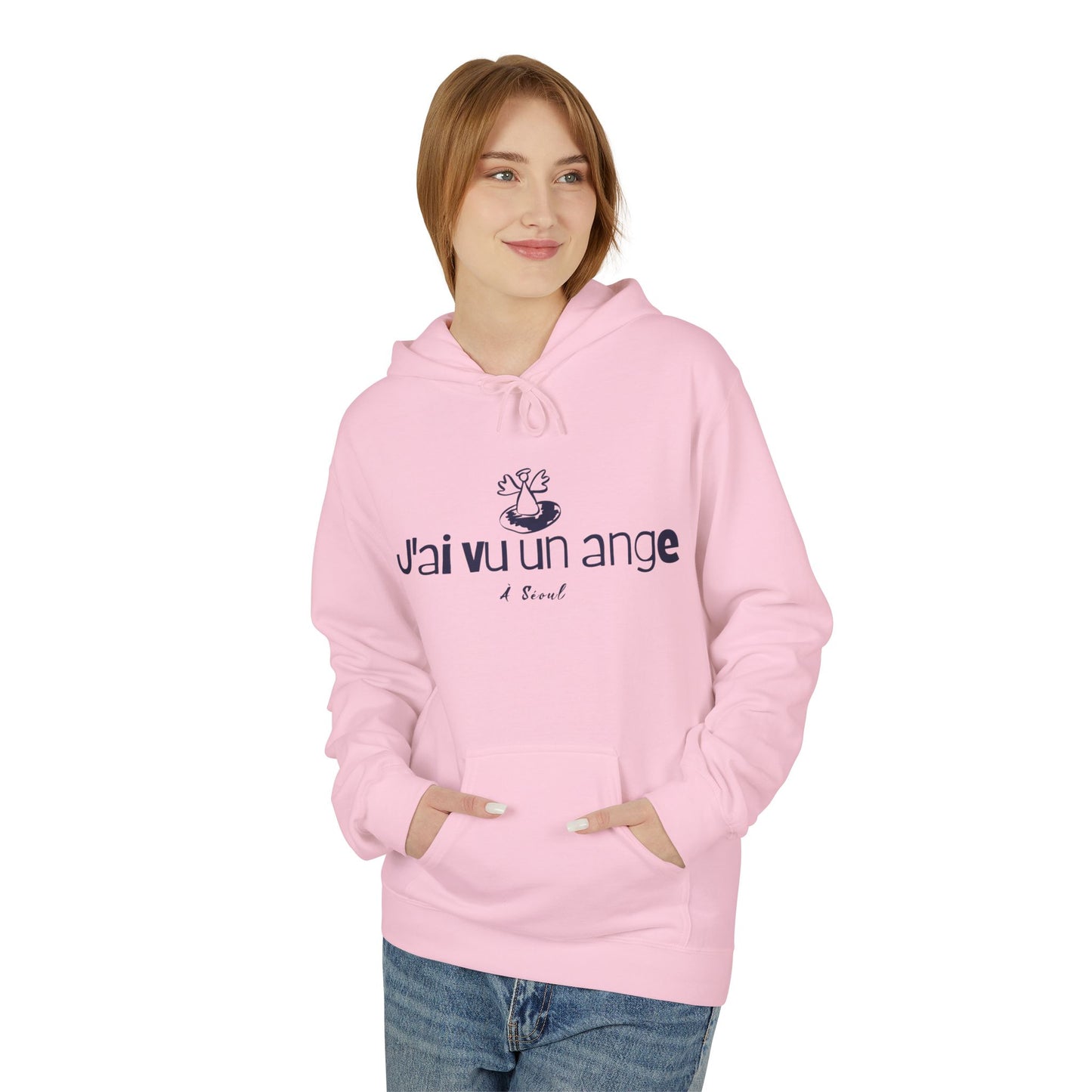 I saw an angel Unisex Midweight Softstyle Fleece Hoodie - StyleMZ - Stylemz