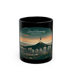 Korea -  Seoul Harmony Black Mug (11oz, 15oz)  - StyleMZ