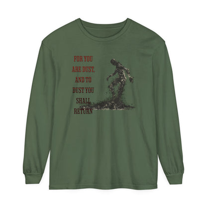 Korea -  Return to soil Unisex Garment-dyed Long Sleeve T-Shirt  - StyleMZ