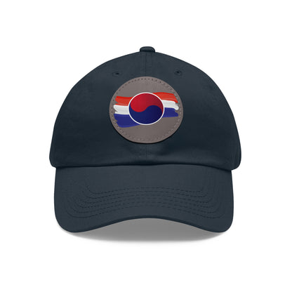 Korea -  Korean Flag Hat with Leather Patch (Round)  - StyleMZ