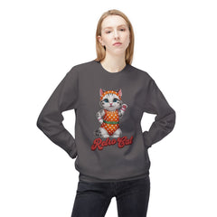 Korea -  Retro Cat Unisex Midweight Softstyle Fleece Crewneck Sweatshirt  - StyleMZ