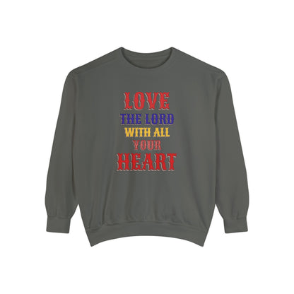 Korea -  Love your God Unisex Garment-Dyed Sweatshirt  - StyleMZ