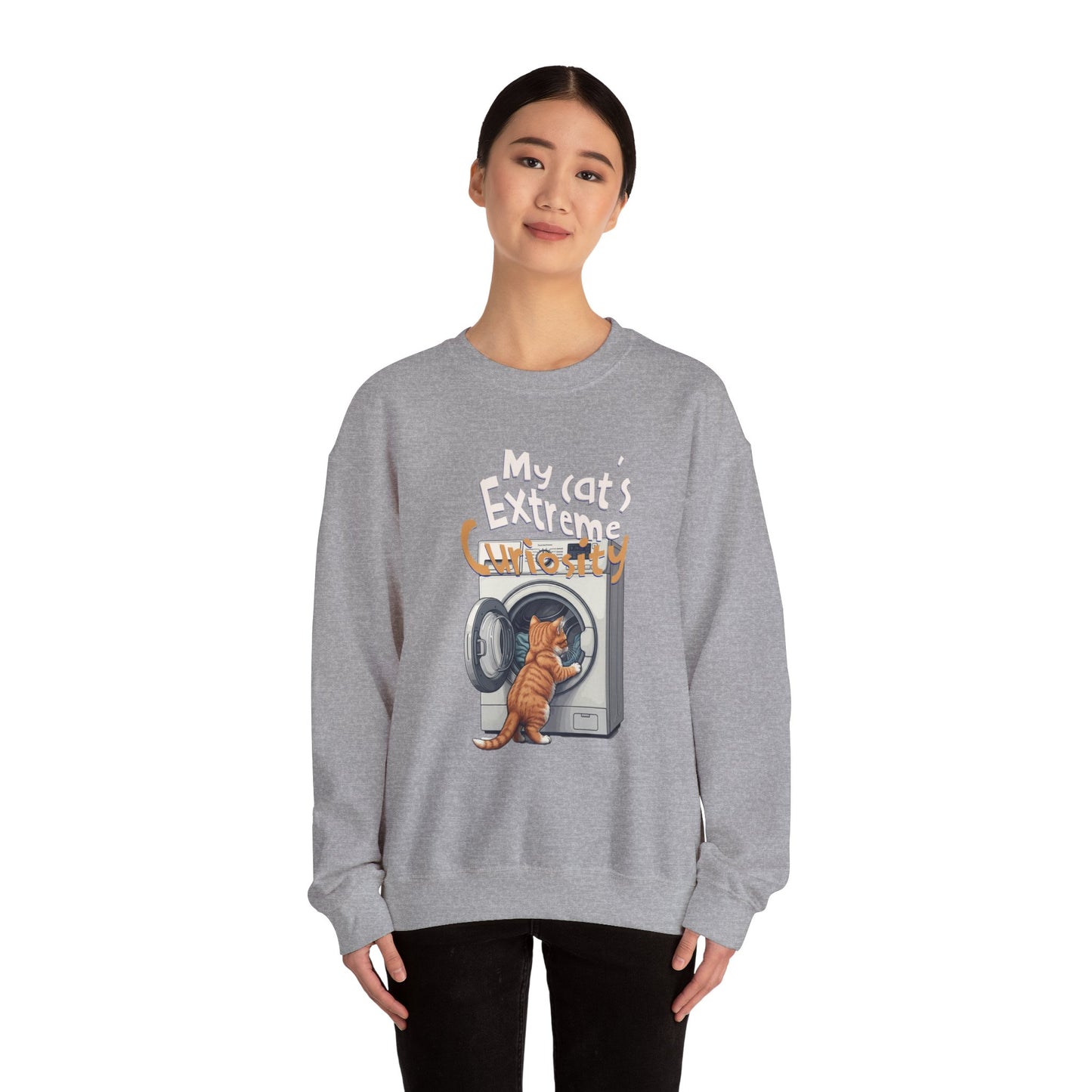 My cat's extreme curiosity Unisex Heavy Blend™ Crewneck Sweatshirt - StyleMZ - Stylemz