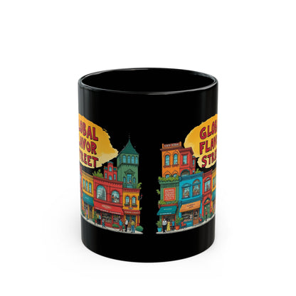 Global flavor street Black Mug (11oz, 15oz) - StyleMZ - Stylemz