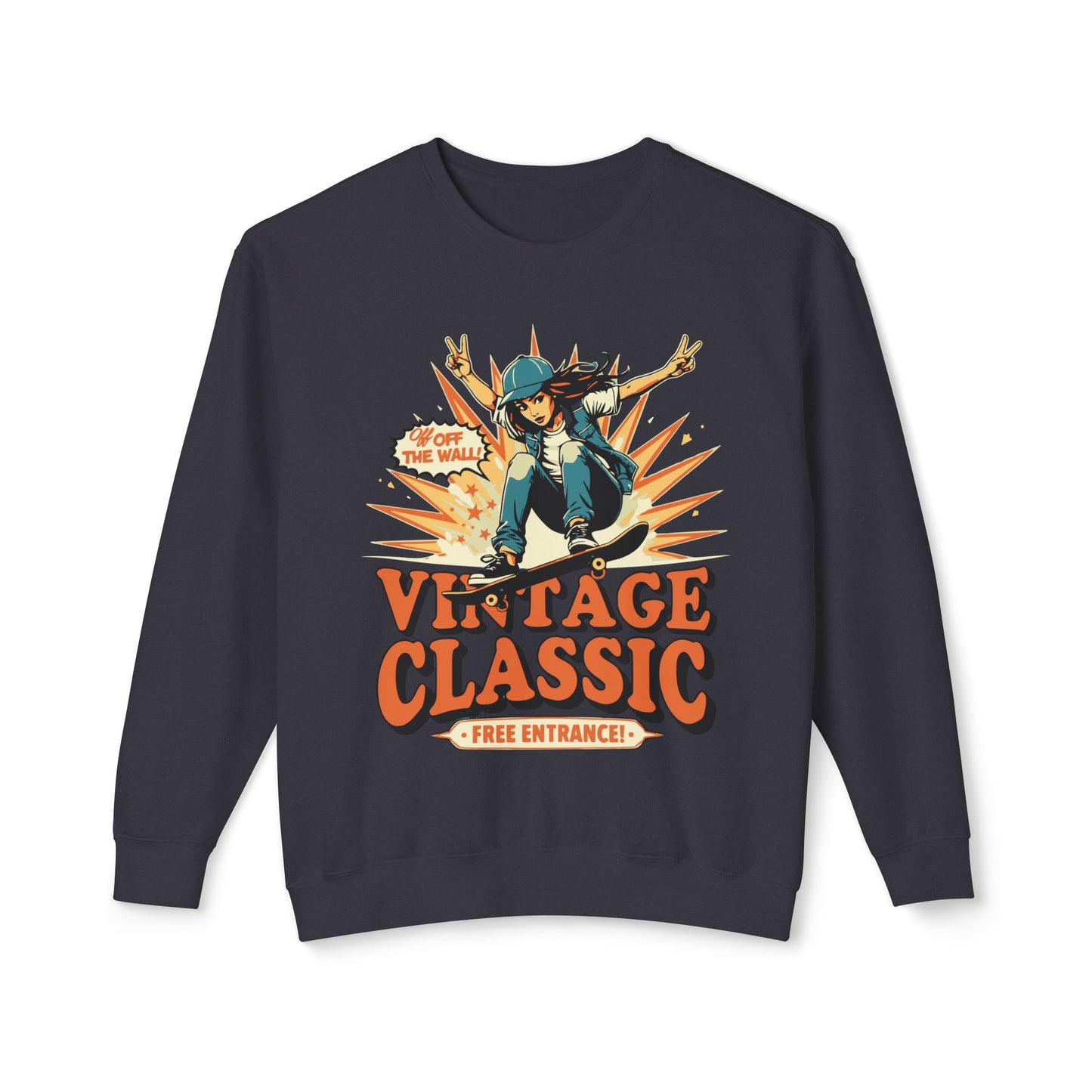 Vintage Classic Unisex Lightweight Crewneck Sweatshirt - StyleMZ