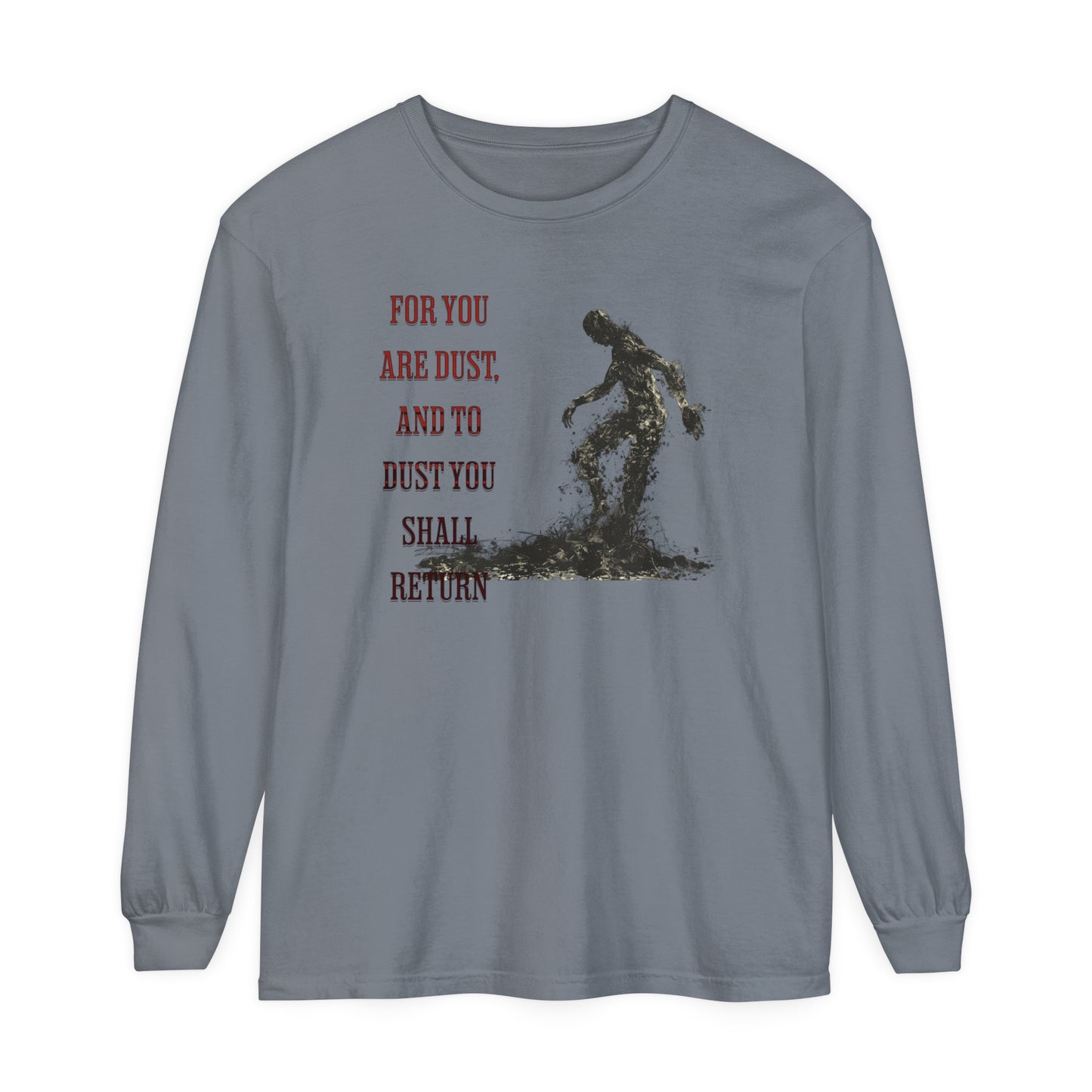 Korea -  Return to soil Unisex Garment-dyed Long Sleeve T-Shirt  - StyleMZ