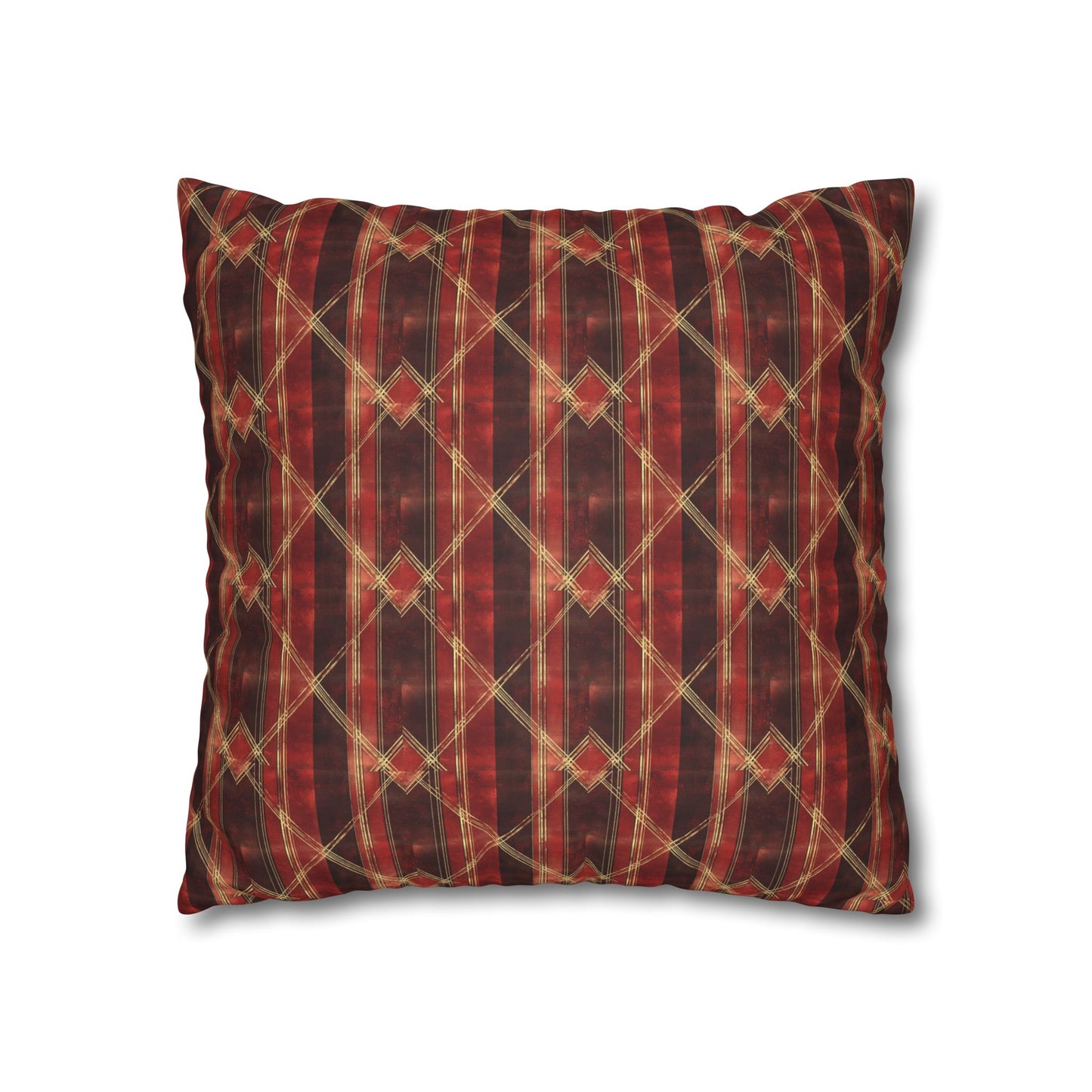 StyleMZ -  Sparkly red hues Faux Suede Square Pillowcase  - StyleMZ