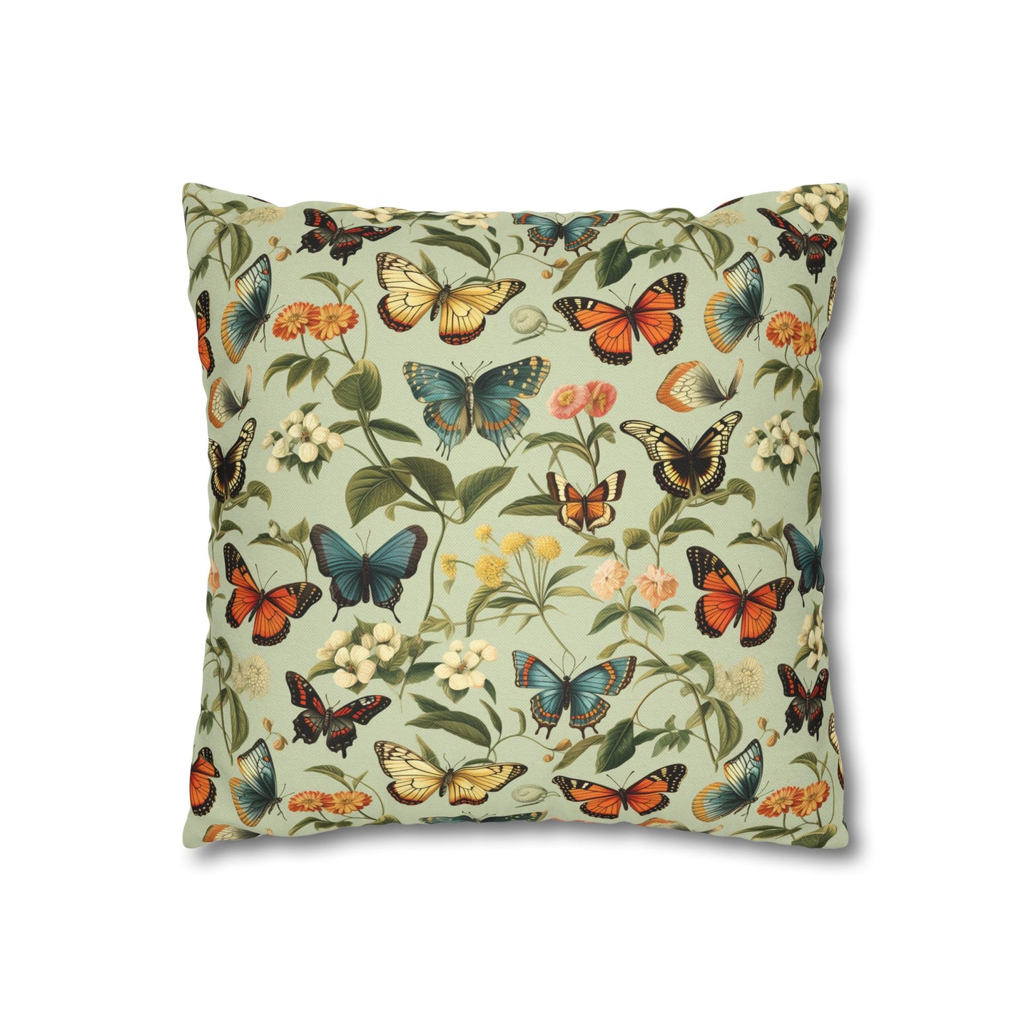 Butterfly Spun Polyester Square Pillowcase - StyleMZ