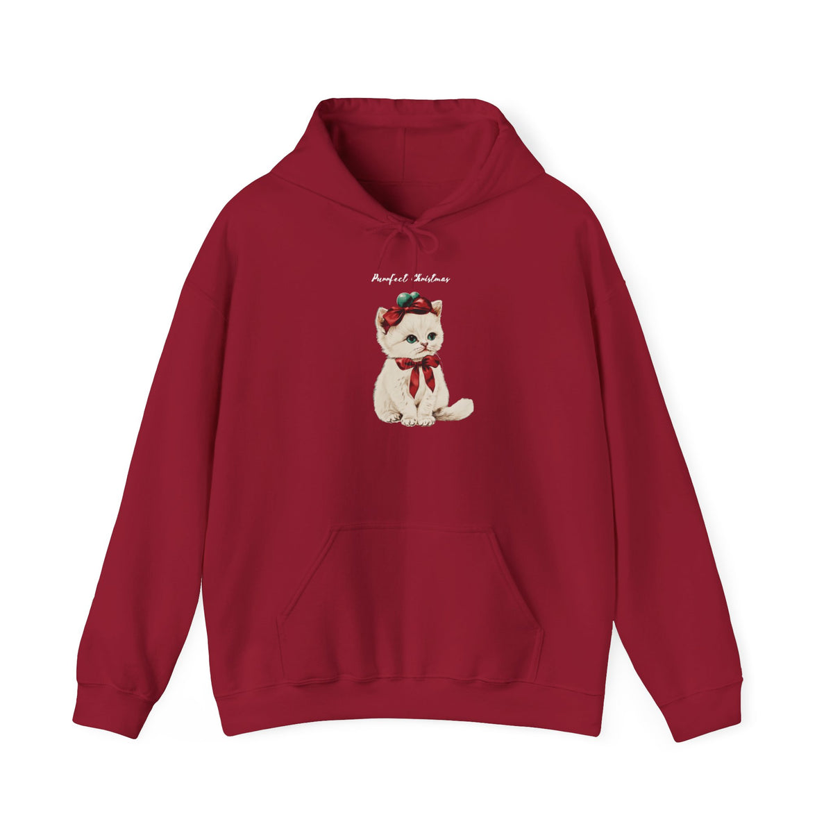 StyleMZ - Sudadera unisex con capucha y mezcla pesada Purrfect Christmas - StyleMZ 