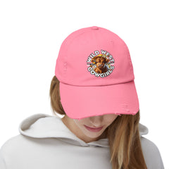 Korea -  Wild West Cow Girls Unisex Distressed Cap  - StyleMZ