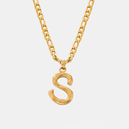 Titanium Steel Letter Pendant Necklace