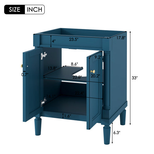 24 Bathroom Large Storage Rack Without Sink in Blue