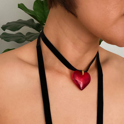 Bold In Red Black Sash Necklace for Versatile Styling