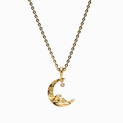 18K Gold-Plated Moon Pendant Necklace