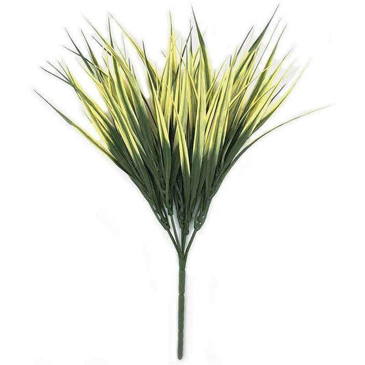 5 Pack - UV Yellow Tipped Grass Stem - 35cm for Outdoor Use